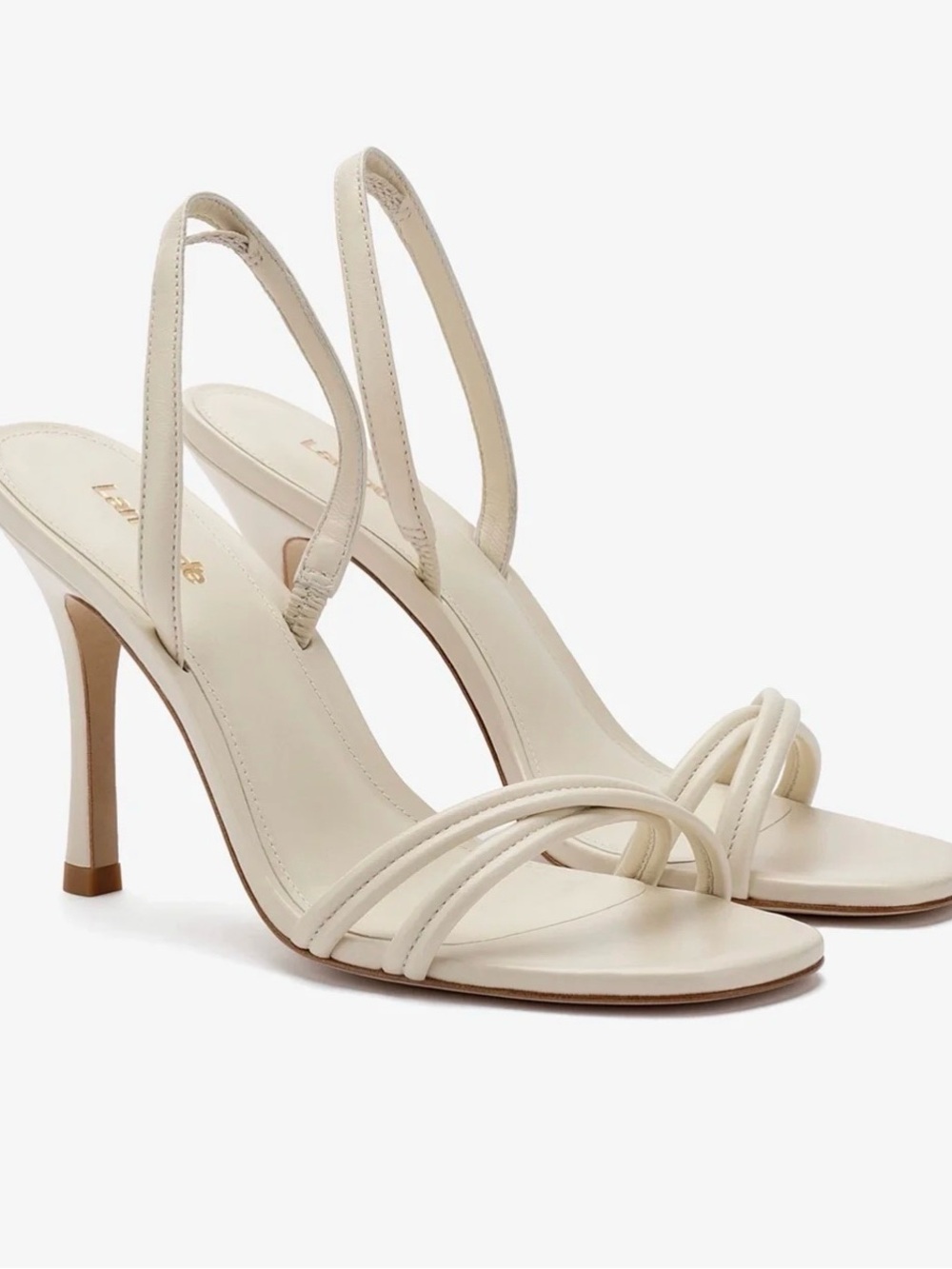 Larroudé Annie Sandal In Ivory Leather